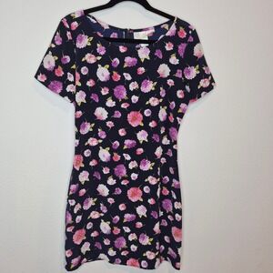 Vintage 90s Floral Rayon‎ Mini Dress Y2K 90s Nostalgia Fitted Grunge Pop Size M